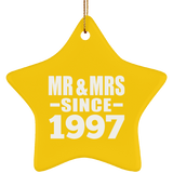 27th Anniversary Mr & Mrs Since 1997 - Star Ornament