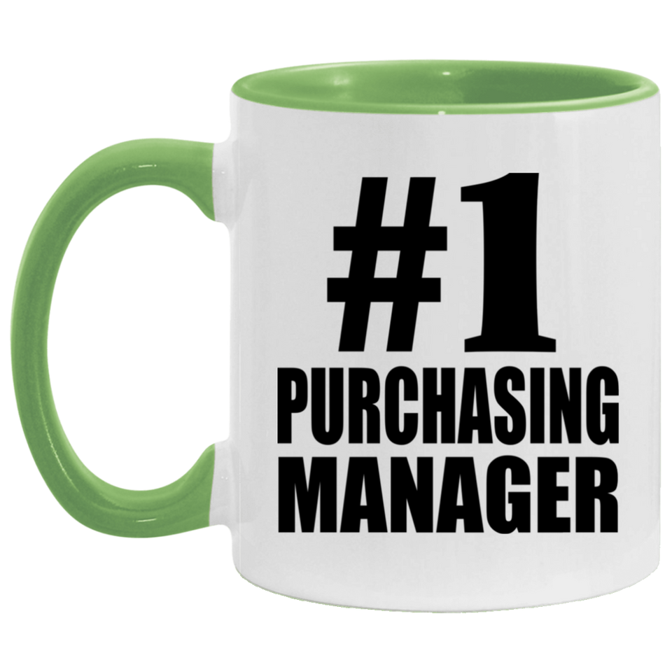 Number One #1 Purchasing Manager - 11oz Accent Mug Green
