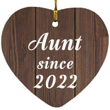 Aunt Since 2022 - Heart Ornament D