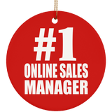 Number One #1 Online Sales Manager - Circle Ornament