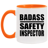 Badass Safety Inspector - 11oz Accent Mug Orange