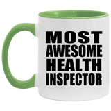 Most Awesome Health Inspector - 11oz Accent Mug Green