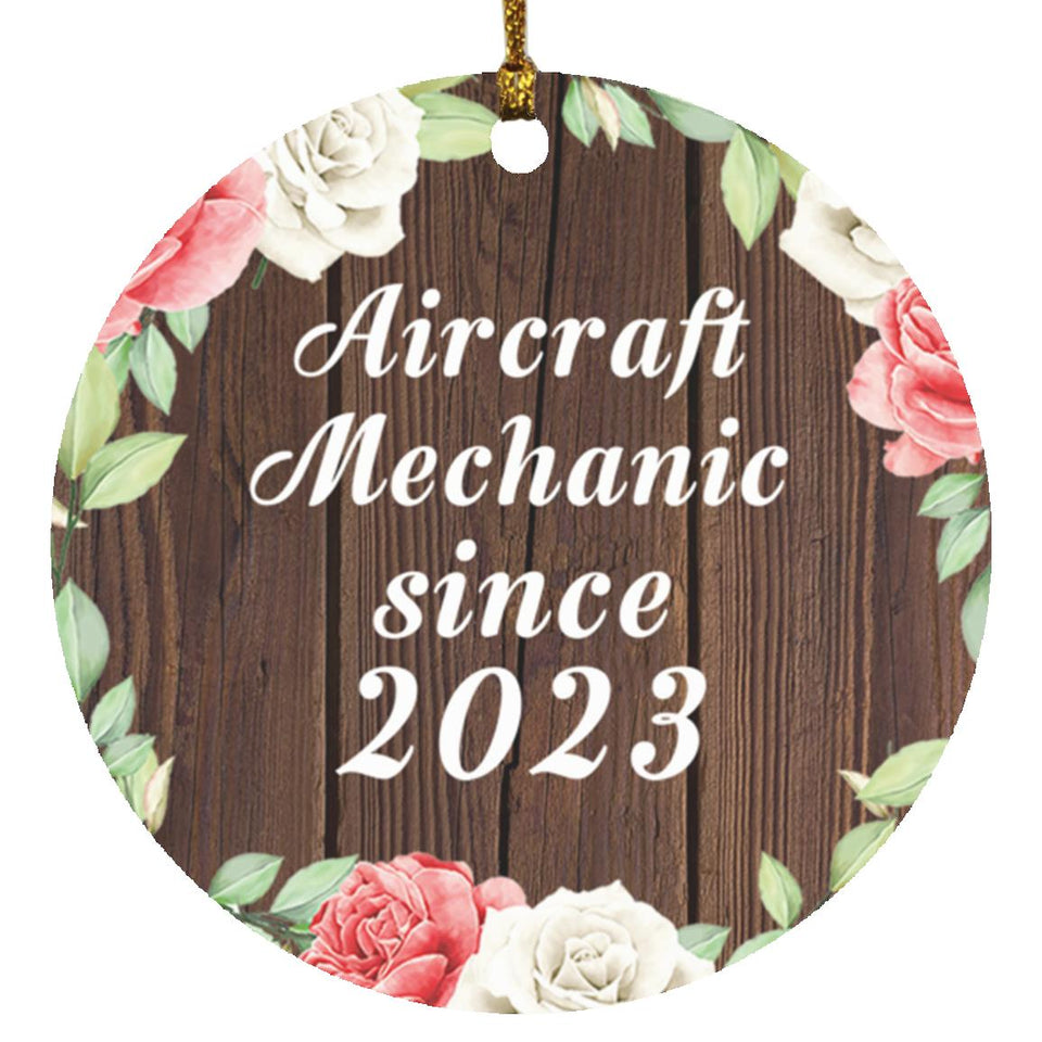 Aircraft Mechanic Since 2023 - Circle Ornament A