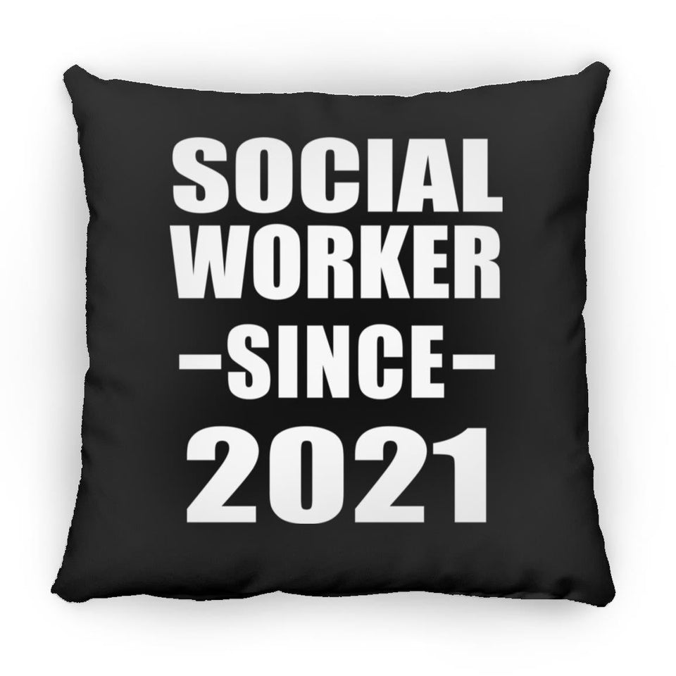 Social Worker Since 2021 - Throw Pillow Black