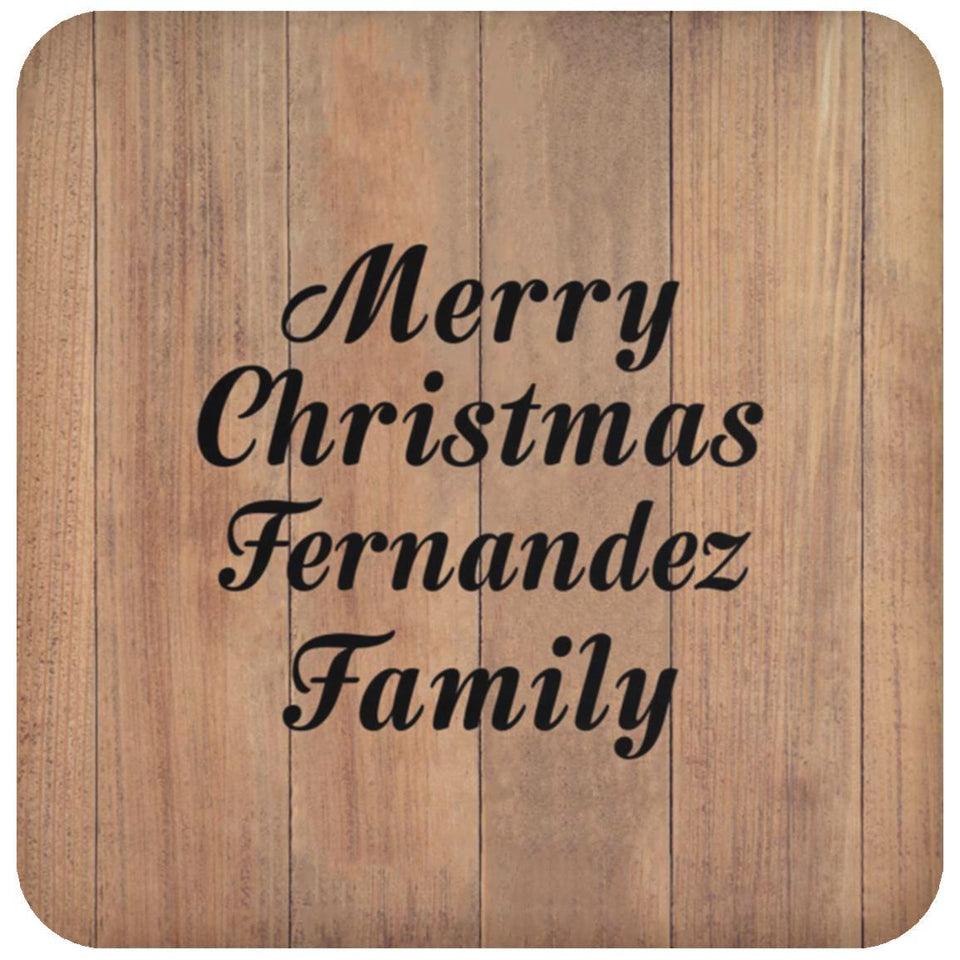 Merry Christmas Fernandez Family - Drink Coaster C