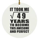7th Birthday Took Square Root of 49 Years To Awesome - Circle Ornament