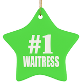 Number One #1 Waitress - Star Ornament