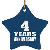 4th Anniversary 4 Years - Star Ornament