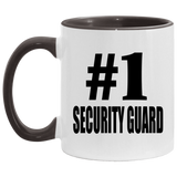 Number One #1 Security Guard - 11oz Accent Mug Black