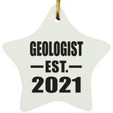 Geologist Established EST. 2021 - Star Ornament