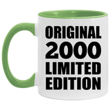 24th Birthday Original 2000 Limited Edition - 11oz Accent Mug Green