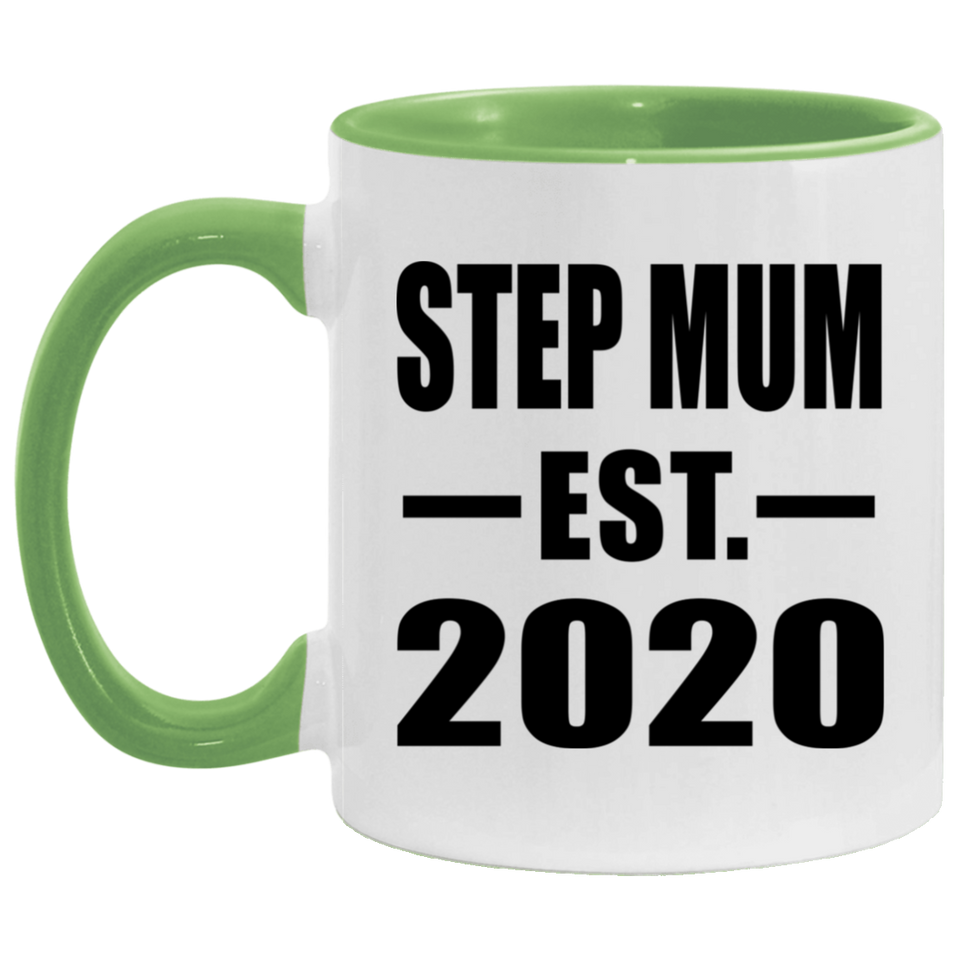 Step Mum Established EST. 2020 - 11oz Accent Mug Green