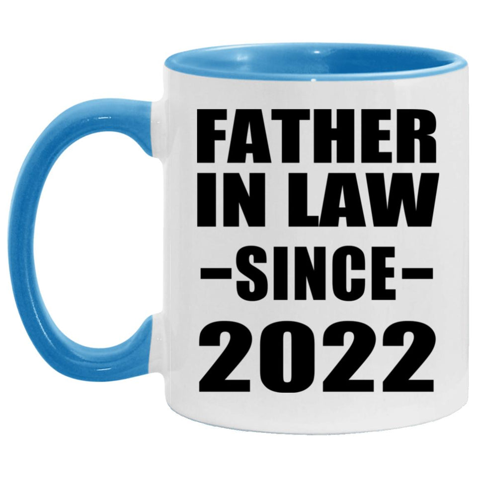 Father In Law Since 2022 - 11oz Accent Mug Blue