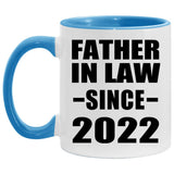 Father In Law Since 2022 - 11oz Accent Mug Blue