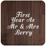 First Year As Mr & Mrs Berry - Drink Coaster D