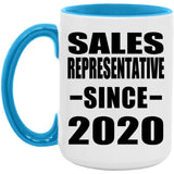 Sales Representative Since 2020 - 15oz Accent Mug Blue