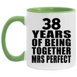 38th Anniversary 38 Years Of Being Mrs Perfect - 11oz Accent Mug Green