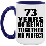 73rd Anniversary 73 Years Of Being Mr Perfect - 15oz Accent Mug Purple
