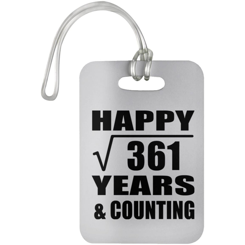 Happy 19th Anniversary Square Root of 361 Years & Counting - Luggage Bag Tag
