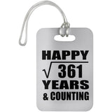 Happy 19th Anniversary Square Root of 361 Years & Counting - Luggage Bag Tag