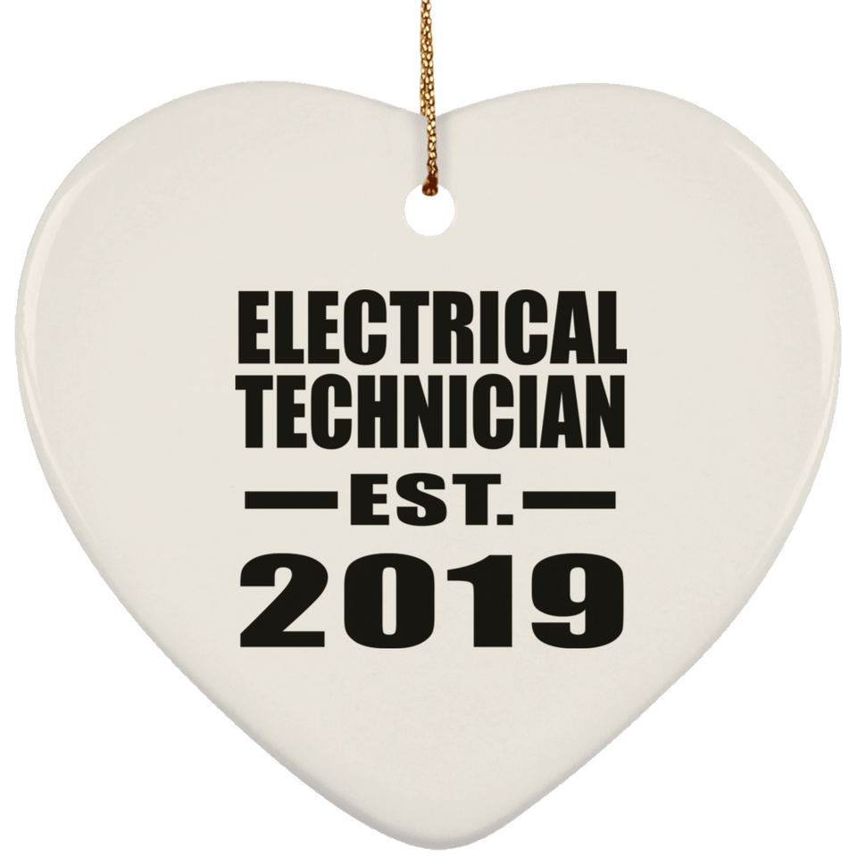 Electrical Technician Established EST. 2019 - Heart Ornament