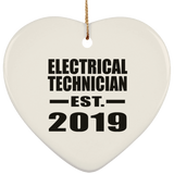 Electrical Technician Established EST. 2019 - Heart Ornament