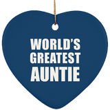 World's Greatest Auntie - Heart Ornament
