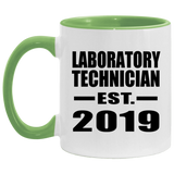 Laboratory Technician Established EST. 2019 - 11oz Accent Mug Green