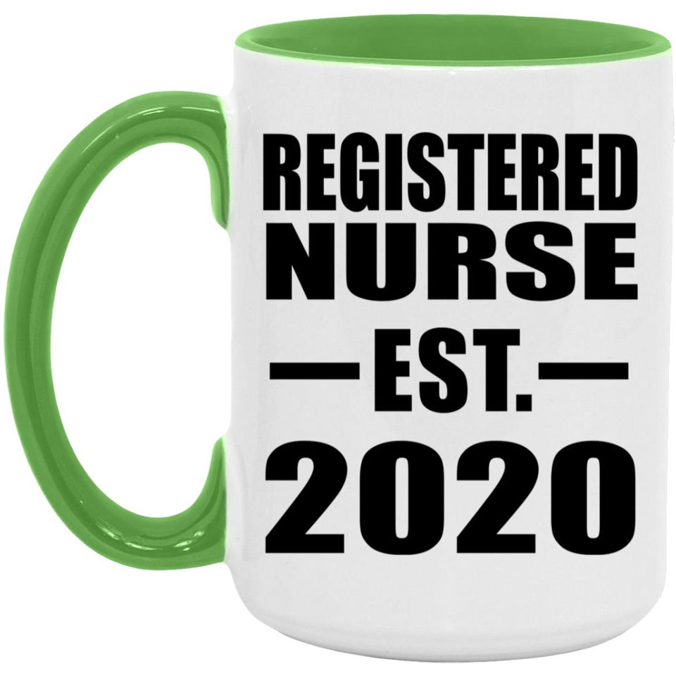 Registered Nurse Established EST. 2020 - 15oz Accent Mug Green