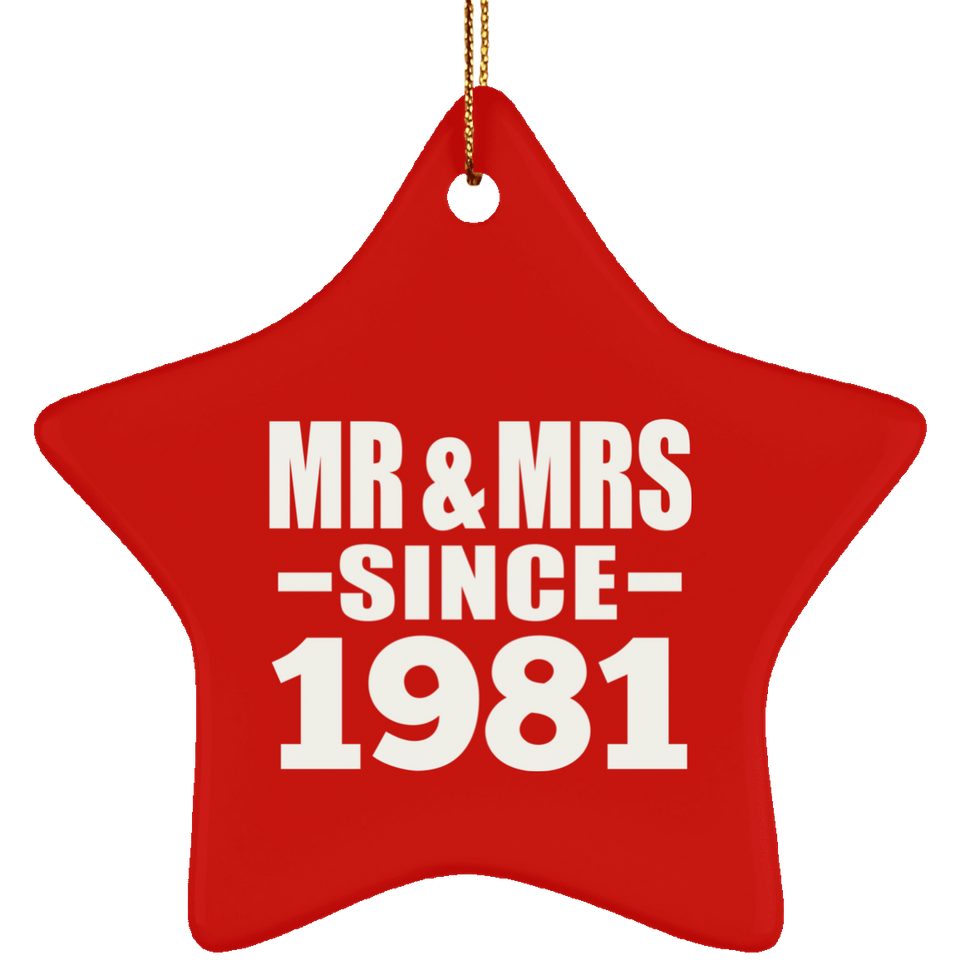 43rd Anniversary Mr & Mrs Since 1981 - Star Ornament