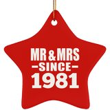 43rd Anniversary Mr & Mrs Since 1981 - Star Ornament