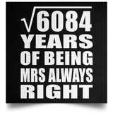 78th Anniversary Square Root of 6084 Years Mrs Always Right - Poster Square