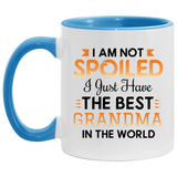 I Am Not Spoiled I Just Have The Best Grandma In The World - 11oz Accent Mug Blue