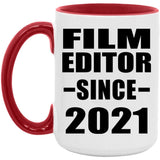 Film Editor Since 2021 - 15oz Accent Mug Red