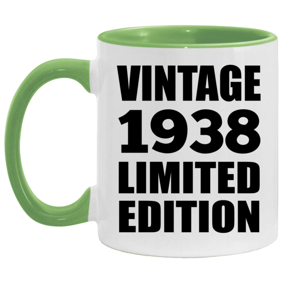 86th Birthday Vintage 1938 Limited Edition - 11oz Accent Mug Green