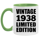 86th Birthday Vintage 1938 Limited Edition - 11oz Accent Mug Green