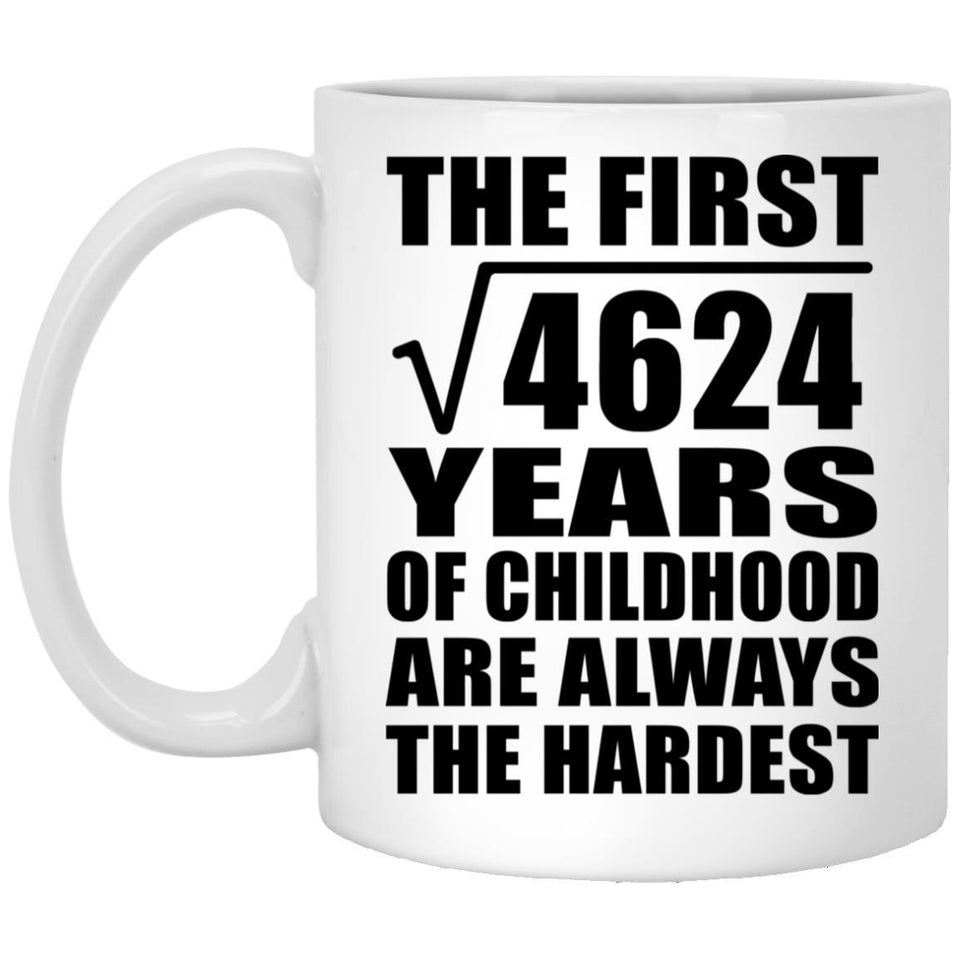 68th Birthday Square Root of 4624 Years of Childhood - 11oz Coffee Mug