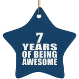 7th Birthday 7 Years Of Being Awesome - Star Ornament