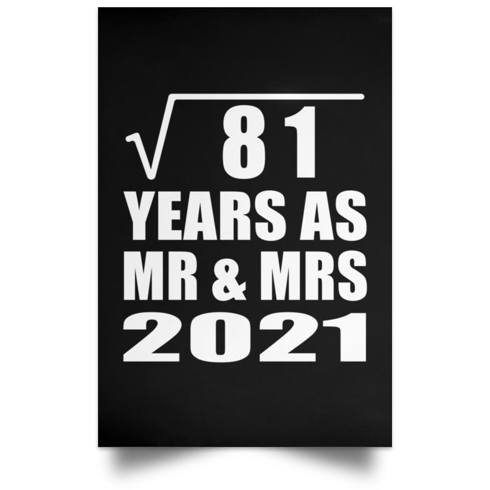 9th Anniversary Square Root of 81 Years As Mr & Mrs 2021 - Poster Portrait