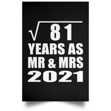 9th Anniversary Square Root of 81 Years As Mr & Mrs 2021 - Poster Portrait
