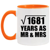 41st Anniversary Square Root of 1681 Years As Mr & Mrs - 11oz Accent Mug Orange