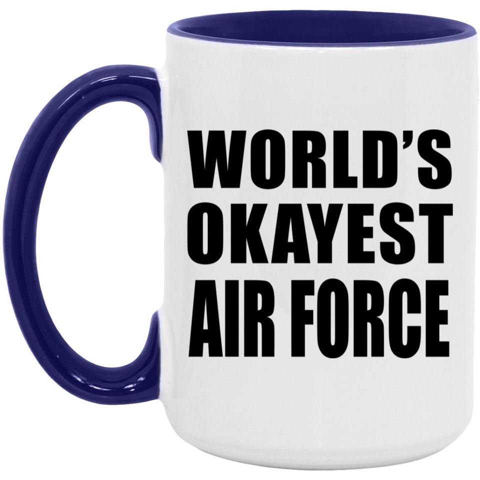 World's Okayest Air Force - 15oz Accent Mug Purple