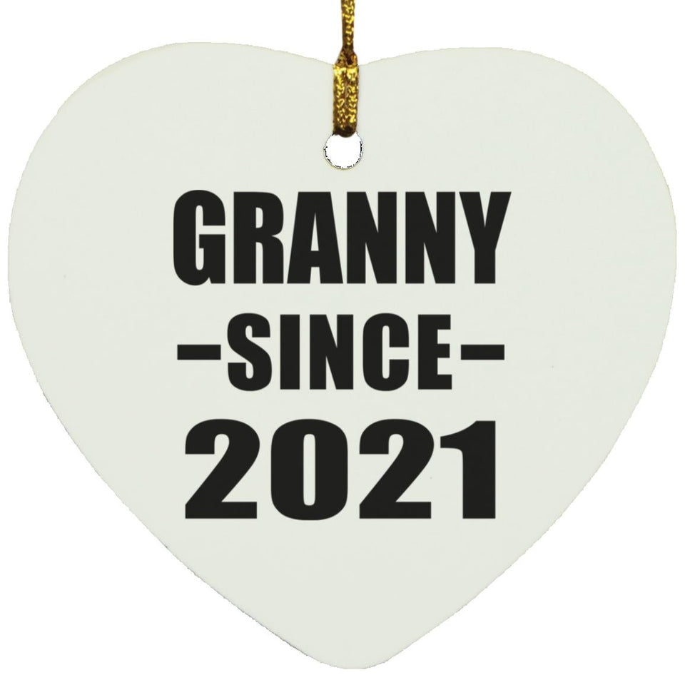 Granny Since 2021 - Heart Ornament