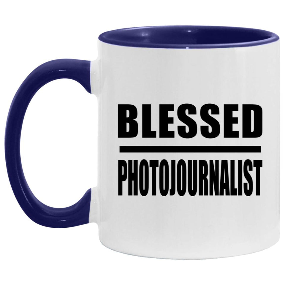 Blessed Photojournalist - 11oz Accent Mug Purple