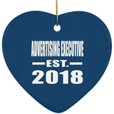 Advertising Executive Established EST. 2018 - Heart Ornament