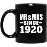 104th Anniversary Mr & Mrs Since 1920 - 11 Oz Coffee Mug Black