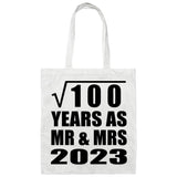 10th Anniversary Square Root of 100 Years As Mr & Mrs 2023 - Tote Bag White