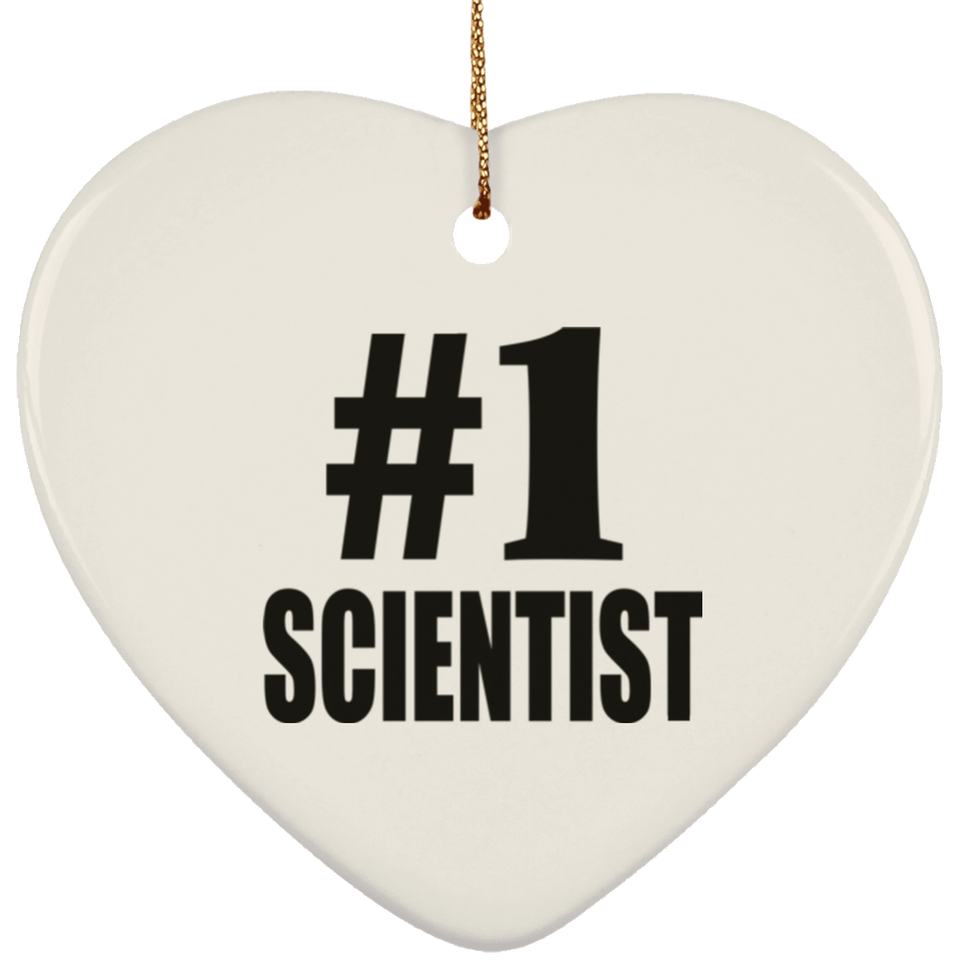 Number One #1 Scientist - Heart Ornament