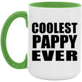 Coolest Pappy Ever - 15oz Accent Mug Green
