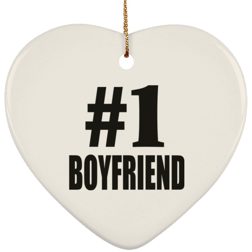 Number One #1 Boyfriend - Heart Ornament